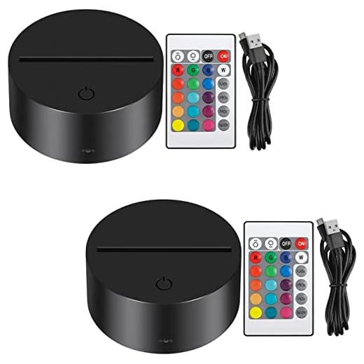 Thlevel 3D LED nattlampa med fjärrkontroll USB-kabel 3D-illusionslampa 16 färger dekoration lampa lampor dimbar för sovrum barnrum vardagsrum bar butik café (2 stycken)
