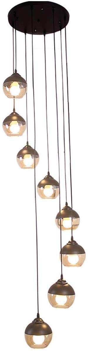 Pendant light E27 verre 8 branches lustre nordique moderne 200cm