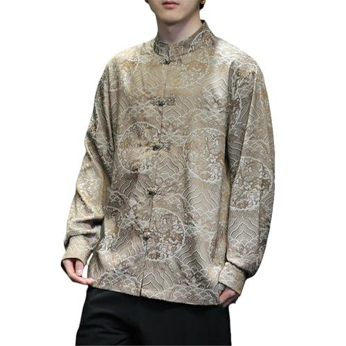 Chemise traditionnelle chinoise homme en soie de glace pour vos soirées et événements