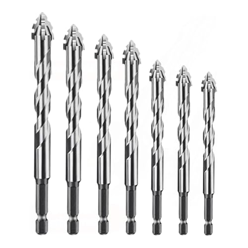 JULIKJ Jeu de forets excentriques à 4 cannelures - Foret à bois, carrelage, béton - Pour bois, métal, béton, bois, masonry, pierre, carrelage (4/5/6/8/10/12 mm)