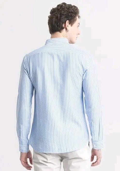 Image of Men's Cotton Casual Printed Striped Stylish Shirt for Men