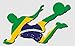 Produktbild 1art1 Fußball - Fußballer Mit Flaggen-Trikot, Brasilien Wand-Tattoo Aufkleber Poster-Sticker 90 x 45 cm