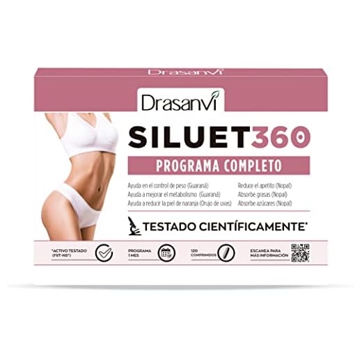 Drasanvi SILUET 360 - Programa completo - Fiit-ns® + Nopal + Picolinato de Cromo + Ácido hialurónico - Ayuda en el control de la pérdida de peso - 120 comprimidos, 1