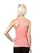 Zenana Outfitters 4 Pack Womens Ribbed Racerback Tank Top Black/White/HBEIGE/Coral L