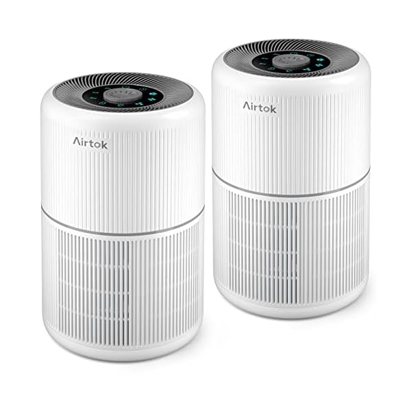 2 Pack Air Purifier for Home Bedroom with H13 True HEPA Filter for Smoke, Smokers, Dust, Odors, Pollen, Pet Dander | Quiet 99.9% Removal to 0.1 Microns | White Available for California