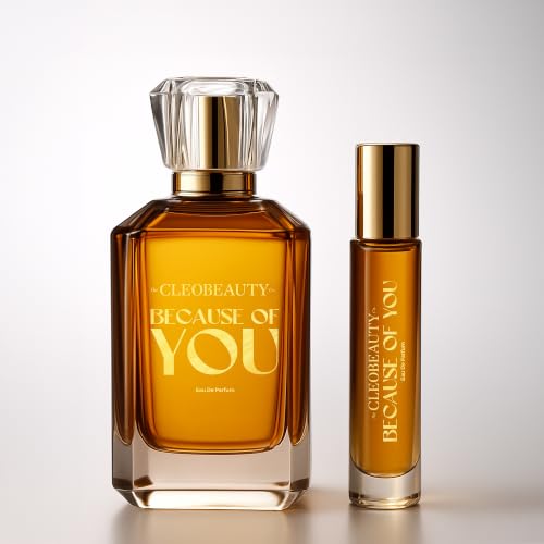 Image of TheCLEOBEAUTYCo Because Of You Eau De Parfum for Men & Women | 100ml Perfume + Free 15ml Pocket Perfume | Long Lasting Luxury Unisex Fragrance | Premium EDP with Citrus, Floral & Woody Notes
