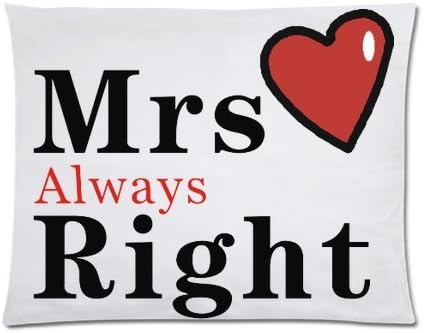 Mrs alway Right Pillow Case - Popular 20x26 inch One Side Mr Right and Mrs alway Right Rectangle Pillowcase for your lover