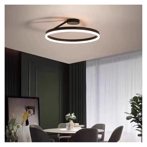 Lustre plafonnier LED moderne noir mat, design épuré haut de gamme pour chambre