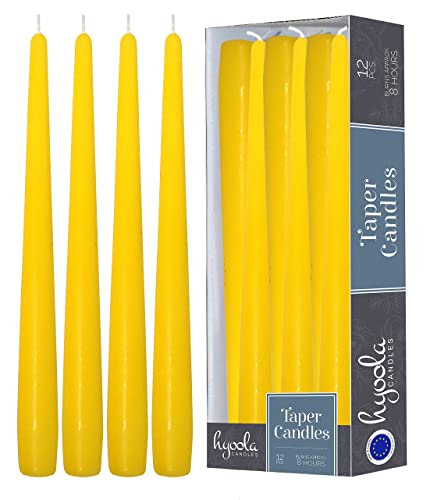Bougies coniques jaunes anti coulure Hyoola combustion 8 heures inodore