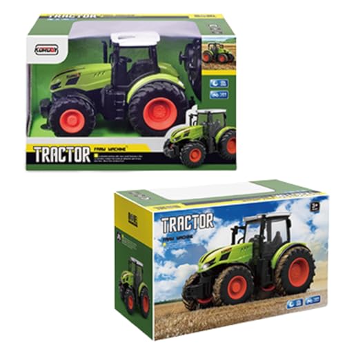 Trator Agrícola Controle Remoto, 1:24 Verde, com Bateria Recarregável