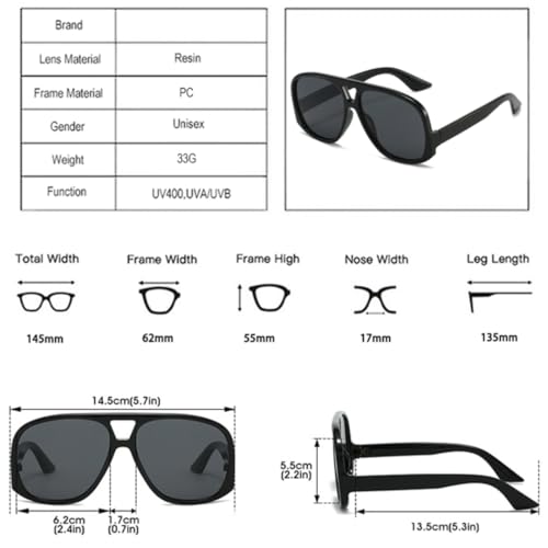 Lunettes de soleil surdimensionnées double pont verres dégradés UV400