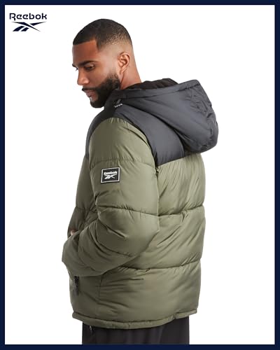 Image of Reebok Mens Winter Jacket - Warm Heavyweight Mens Winter Coat - Wind Water Resistant Insulated Quilted Puffer Jackets for Men