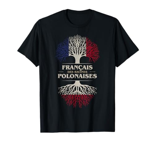 Français des Racines Polonaises Arbre Vie Pologne Drapeau T-Shirt