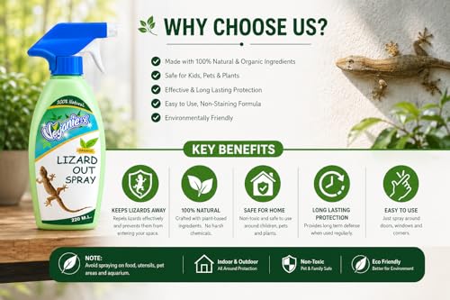 Image of Lizard Repellent Spray 220ml | 100% Herbal, Natural, Chemical-Free anti lizard spray | Upto 45 Days Protection from Lizards | Fresh Scent