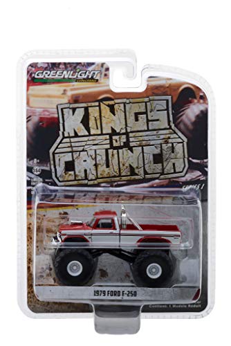 1979 Ford F-250 Monster Truck Red with White Sides Kings of Crunch Series 1/64 Diecast Model Car by Greenlight 49010 E