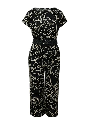 s.Oliver BLACK LABEL Jumpsuit in Culotte-Länge mit Flechtgürtel schwarz 44