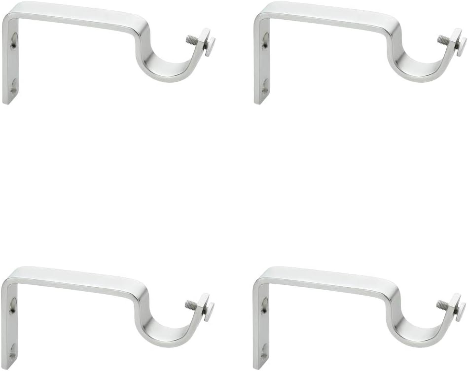 GLOXY ENTERPRISE Stainless Steel Curtain Support/Rod Brackets/Clamps Holders for Curtain Bracket and Rod Support (Pair of 2)