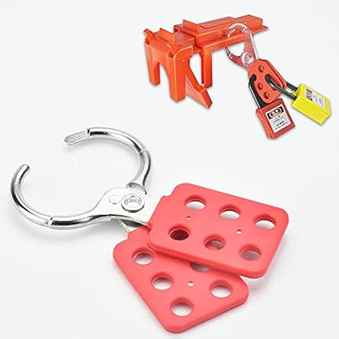 ANTHYTA Verriegelungshaspe Lockout Haspe Sicherheitsschloss Lock Out Haspe Aluminium Lockout Hasp 6 Löchern Haspen Lock locking hasp zur Arbeitssicherheit Haspe für Schatzkiste Schatzsuche 125 * 49mm Cover