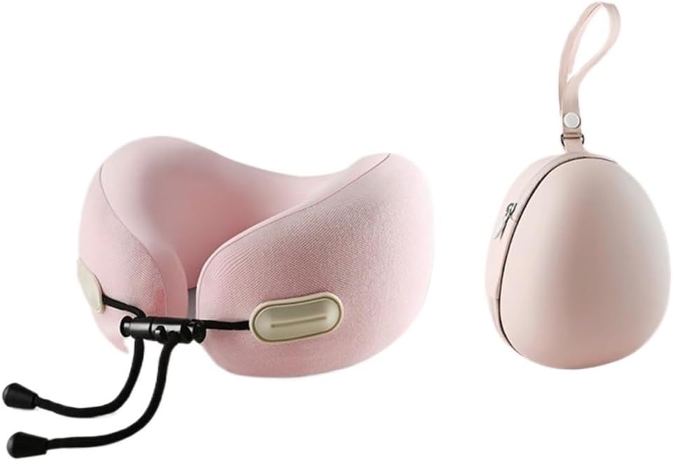 U-Shaped Memory Foam Neck Pillow Suitable Office Travel Pillow Can Be Easily Carried and Sent to The Storage Box(Pink)