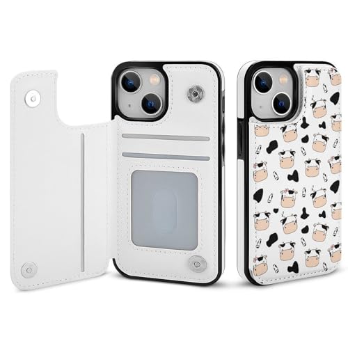 適用 iPhone15Pro用ケース 手帳型 牛乳柄 スマホケース カード収納 スタンド機能 アイフォン15Proケース 耐衝撃 PUレザー カバー 財布型 Case