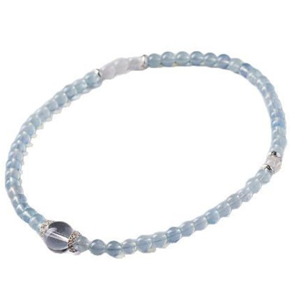Pulsera de Aguamarina Natural, Pulseras elásticas de Piedras Preciosas genuinas de Cristal Blanco para Mujeres y Hombres, Cuentas de Piedra de Cristales de energía Natural