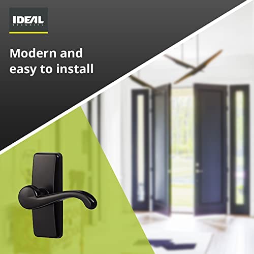 Ideal Security GL Lever Set with Locking Inside Latch for Storm and Screen Doors, 2-Piece, Matte Black - Thumbnail 5