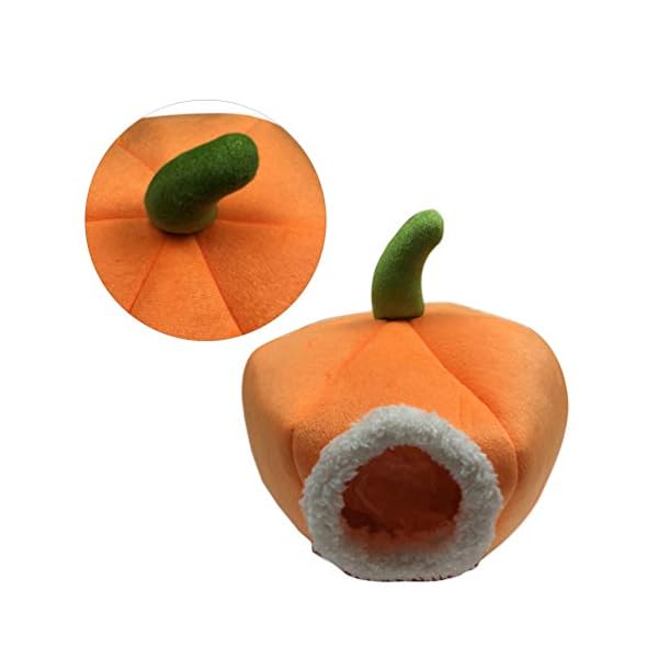 Popetpop guinea pig bed pumpkin - rat hamster bedding winter warm fleece small pet squirrel hedgehog sack chinchilla hut nest hamster cage accessories - image 7