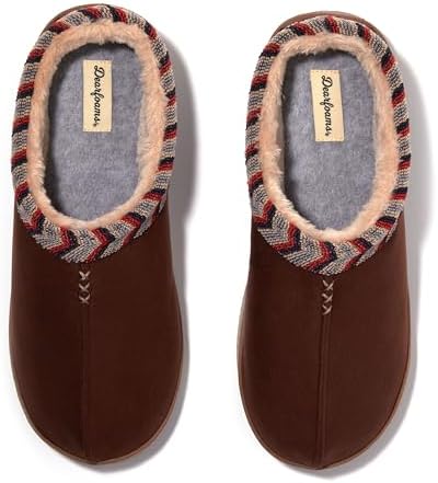Dearfoams Men's Warner Indoor/Outdoor Memory Foam Comfort Clog Slipper, Potting Soil, 9-10 | Image 1