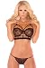 Pink Lipstick Women's 2 Piece Floral Lace Bra and G-String Set, Black, Small/Medium