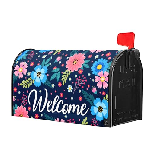 Image of Spring Summer Flowers Mailbox Covers Magnetic Welcome Mailbox Cover Floral Magnetic Mailbox Cover Mailbox Wraps Standard Size 18 inch X 21 inch Holiday Garden Mailboxs Decorations for Outside