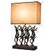 Bits and Pieces - Dancing Cat Lamp - Animal Shaped Table Lamp - Dancing Kitty Cats - Resin Kitty Dancers Lamp Shade Is Linen Like Texture - Without Shade It Measures 17-1/4" X 8-1/4" X 3-1/2"