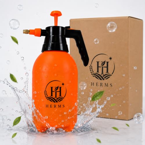 Image of HERMS 2L Hand Pressure Spray Pump | 3 Spray Modes (Mist, Shower & Jet) | Adjustable Brass Nozzle | Garden Sprayer for Watering Plants, Pesticide, Fertilizer, Home Garden & Car Washing