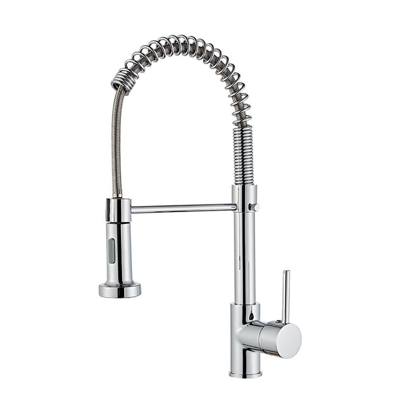 Robinet extractible de cuisine pour évier, mitigeur design or brossé et noir anti-gaspillage