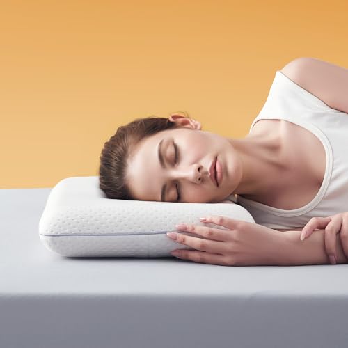 Sonive Kopfkissen Memory Foam 70x36x8cm, Kissen mit Bambusfasern + Polyester Kissenbezug, Nackenkissen gegen Nackenschmerzen, Waschbares und...