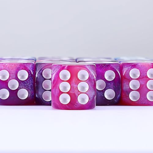 Six Sided Game Dices Set 20 Piece 16mm Acrylic Roll Dices with Rounded Corners and White Dots for Tabletop Play, Party Rounds, Classroom Math, and RPG Six Sided Game Acrylic Roll Tabletop Replacement - Image 7