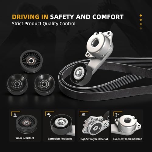 Image of Belt Tensioner Serpentine Belt Idler Pulley Kit For Ford F150 /F250 /F350 /Expedition 2007-2008, For Lincoln Navigator 2007-2009, For Lincoln Mark LT 2008, 4.6L /5.4L 8V OE# 38274 305263