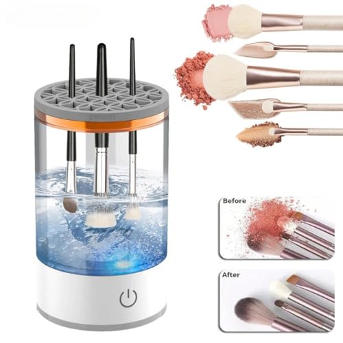 Máquina de limpeza de pincéis de maquiagem – Limpador automático de pincéis de cosméticos, limpador