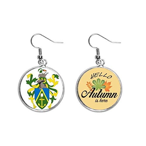 Preisvergleich Produktbild Pitcairn Inseln Oceania National Emblem Ohrläppchen Anhänger Herbst Blatt Ohrring Schmuck