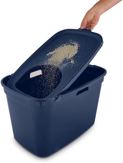 So Phresh Navy Top-Entry Litter Box, 23.25" L X 15.5" W X 15.13" H