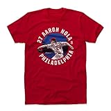 500 LEVEL Aaron Nola Shirt (Cotton, Large, Red) - Aaron Nola Badge B WHT