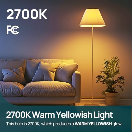 linkind a19 led light bulbs dimmable 60w equivalent energy efficient 9w 2700k 800 lumens e26 standard base lighting for bedroom living room home office 6 packs