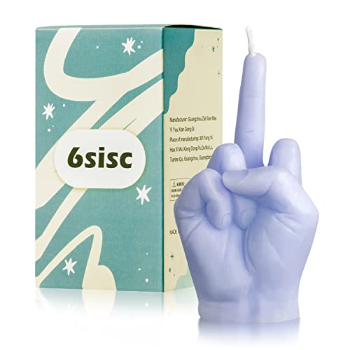 Finger Scented Candle Danish Pastel Room Decor Sets Aesthetic Pine Fragrance Soy Wax Aromatherapy Hand Gesture Candles Desk Statues Sculpture Ornaments Gift for House Bedroom Supplies (Lilac Purple-M)