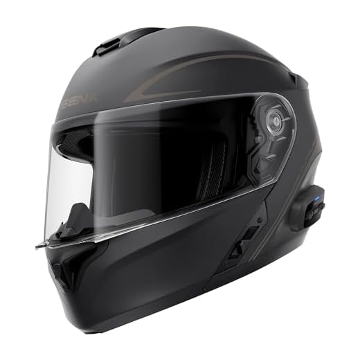 Sena Outrush R Bluetooth Modular Motorcycle Helmet with Intercom System (Matte Black, XL)