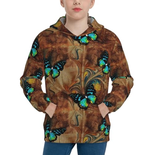Vintage Flower Kid Hoodies Boys Sweatshirts Girls Pullover with Pocket