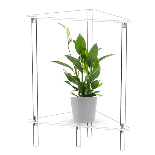 Mesa Acrílica Para Bebidas,Mesa De Recibidor Transparente | Estante Triangular De 2 Niveles Acrílico Para Escritorio Y Mesita De Noche | Para Pequeños Espacios Dormitorio Sala Baño Cocina Esquina