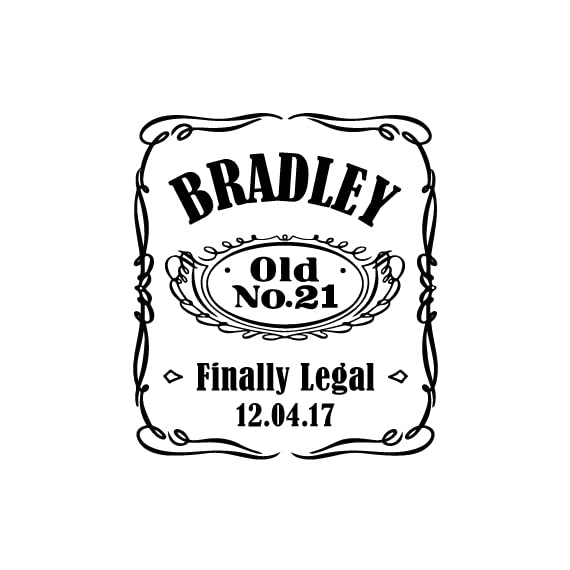 21st Birthday Gift, Personalized Whiskey Decanter Set, Engraved Decanter and Glasses, Birthday Gifts for 21st, Finally Legal, Aged to Perfection (26 oz. - 750 ml/Decanter only)