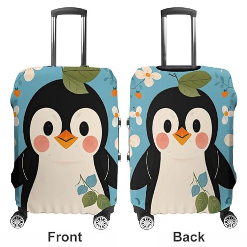 Cute Penguin Print Luggage Cover, Washable Elastic Suitcase Cover Protector Fit 18-32 Inch Luggage3