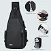 Voova Crossbody Sling Backpack Sling Bag for Men Women, Travel Hiking Chest Bag Daypack, Small over the Shoulder Backpack, Black