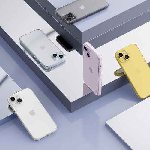 Image of Vaku Luxos Glassy Clear Back Cover Case for iPhone 14 Shockproof Slim Phone Case Scratch Resistant Slim Thin Non-Yellowing Military-Grade Protection Back Cover- Transparent