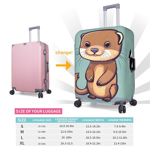Housse de protection pour bagage loutre blanche taille S lavable - 5